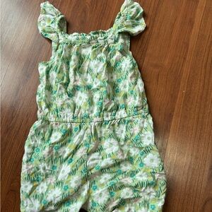 Floral Green Kids Romper